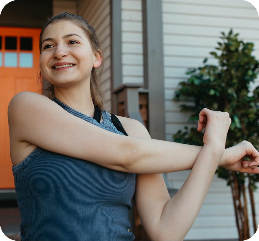 Woman waking up energized and refreshed